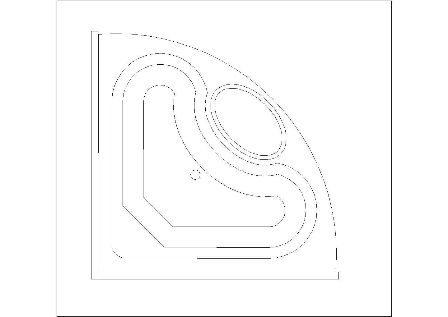 某浴缸CAD节点平立剖施工设计图