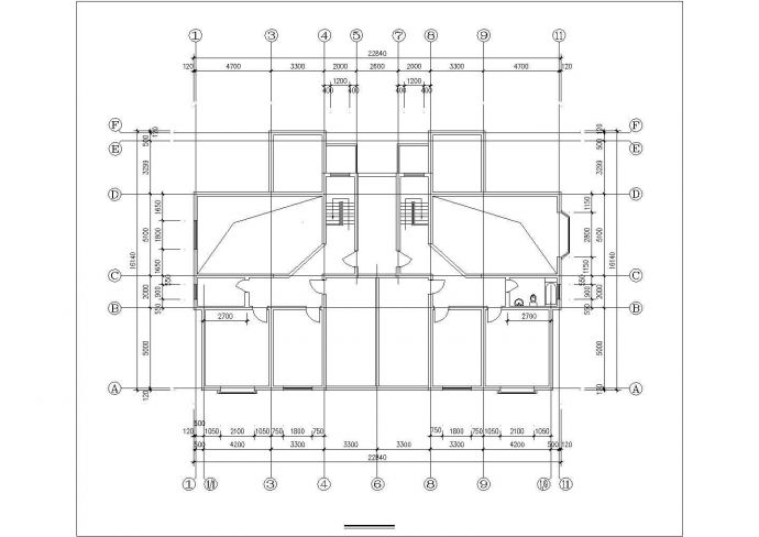 崇州市友谊花园小区6层砖混结构住宅楼局部平面设计CAD图纸_图1