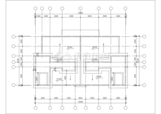 沈阳市体育学院家属院6层砖混结构住宅楼局部平面设计CAD图纸-图一