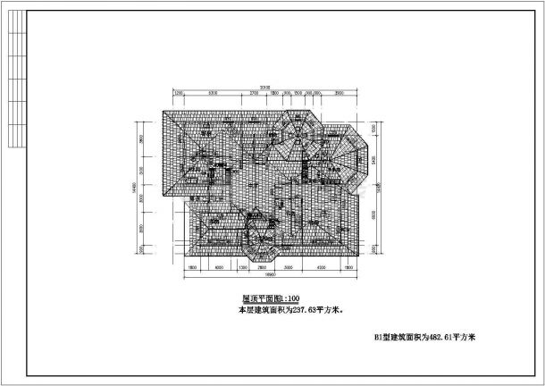 480平米2层混合结构豪华单体别墅平立面设计CAD图纸-图一