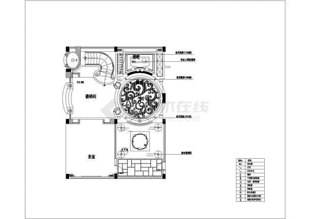 安徽省芜湖市某商业中心内某连锁餐厅内1层餐厅施工设计CAD图-图一