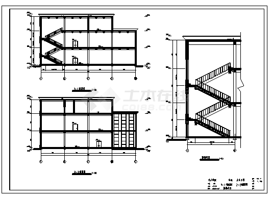 某市某三层框架结构中型商场全套施工cad图(含计算书，建筑图，结构图)-图一