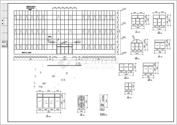 【精选】大型办公写字楼建筑设计CAD图纸-图一