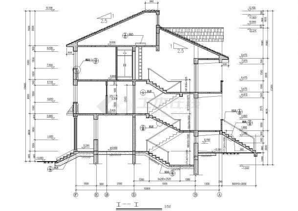 欧式错层别墅建施图CAD-图二