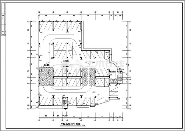 【精选】七层停车库给排水全套设计CAD图纸-图一