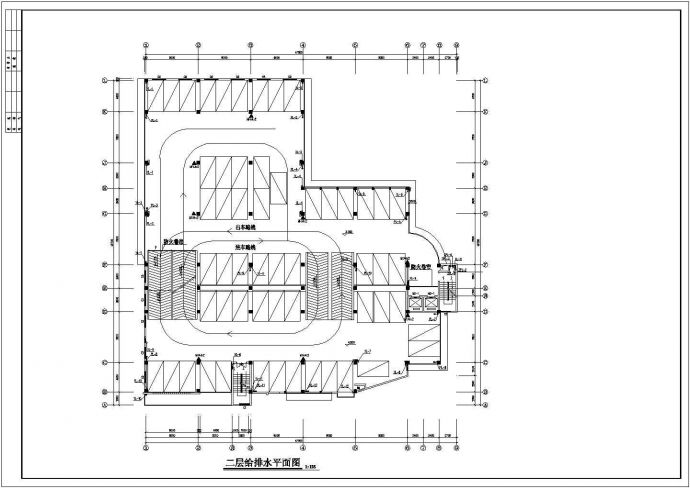 【精选】七层停车库给排水全套设计CAD图纸_图1