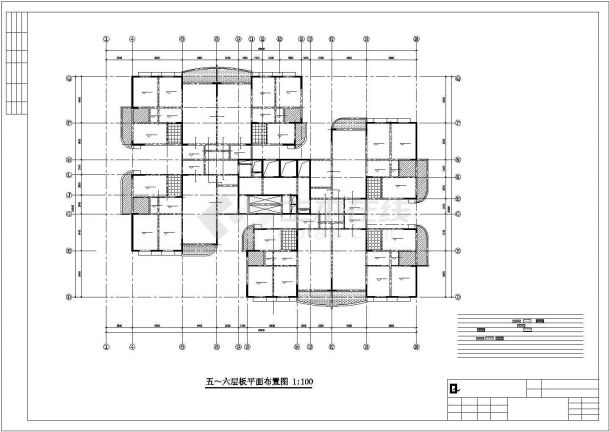 滨江花园全套建筑结构施工CAD图-图一