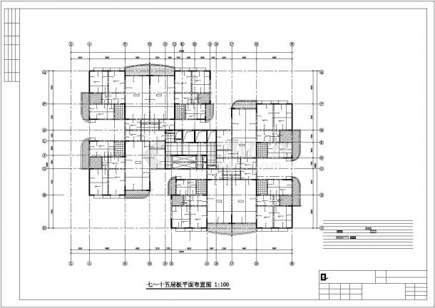 滨江花园全套建筑结构施工CAD图-图二