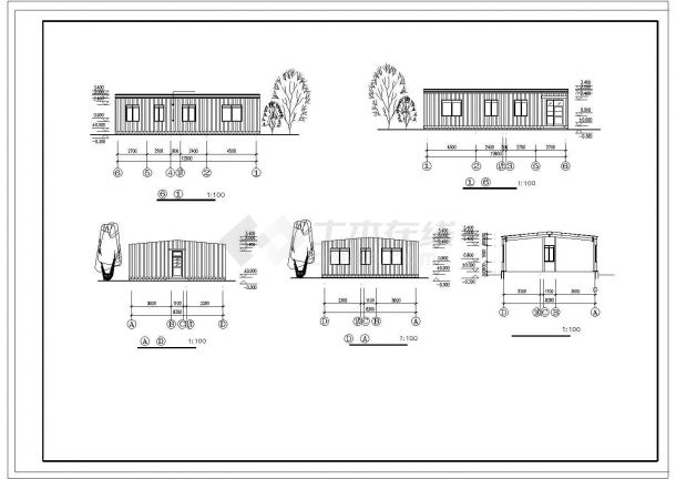 长12.6米 宽8.3米 单层钢结构小饭店建筑结构施工图【建筑平立剖 结构施工图】-图二