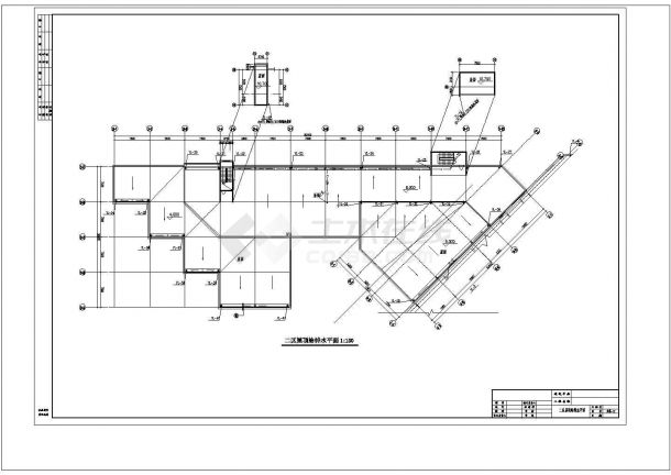 8层办公楼建筑给排水施工CAD图纸（气体灭火）-图一