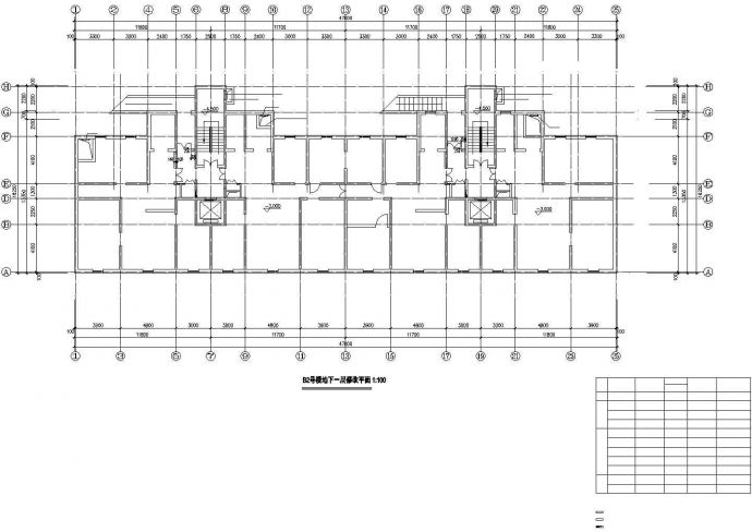 深圳市龙岗区某现代小区两个地下双层停车场平面设计CAD图纸_图1