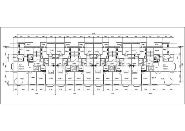 太仓市惠山花园小区多栋住宅楼的标准层平面设计CAD图纸（4张）-图二