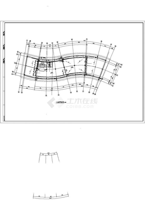 徐州市金阳路某3层框架结构休闲会所建筑设计CAD图纸（含夹层）-图一