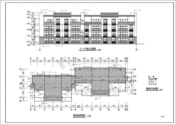 胶州市富城路华辰嘉园小区4层砖混结构住宅楼建筑设计CAD图纸-图一