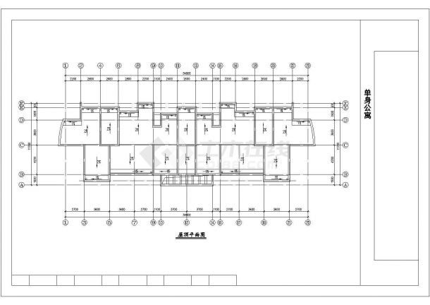 2800平米五层砖混公寓楼平立面设计CAD图纸（含架空层/2套方案）-图一