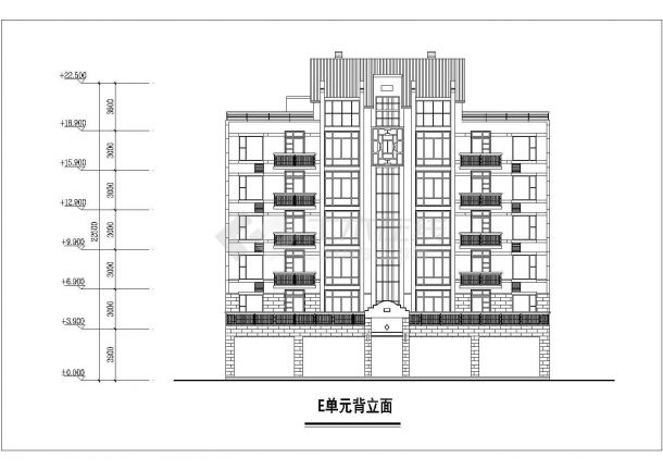 经典6层砖混结构民居住宅楼立剖面设计CAD图纸（底层商用）-图二