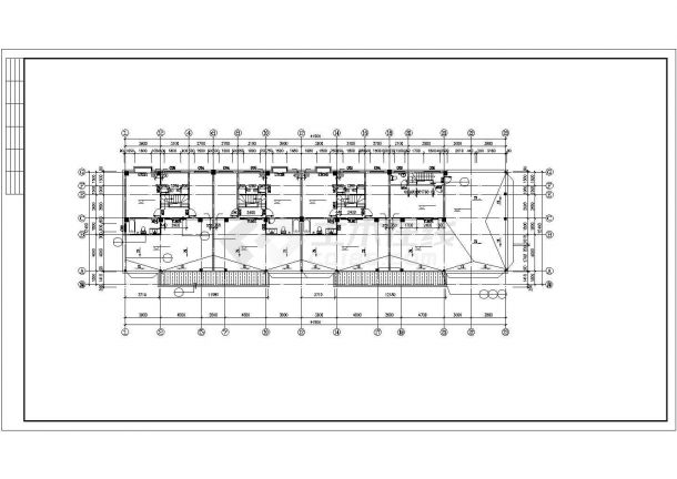 武汉某居住区5100平米6层砖混结构住宅楼平立剖面设计CAD图纸-图一