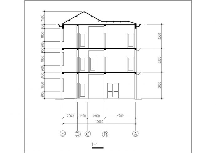 190平米3层砖混结构乡村民居政治理论平立剖面设计CAD图纸_图1