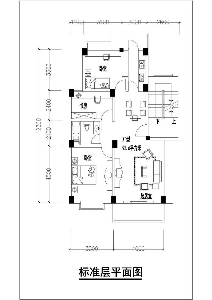 常州某新建小区60-140平米热门户型设计CAD图纸（共19张）_图1