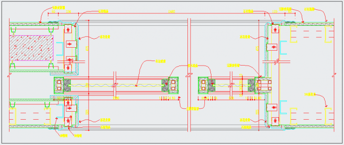 某电动移门CAD平面施工构造节点_图1