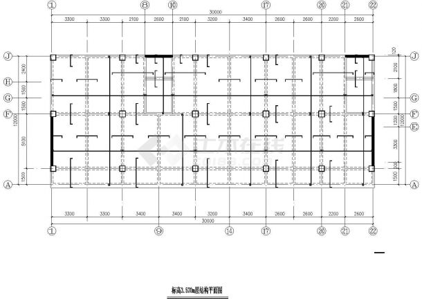 长30米宽12米7层(底框)砖混商住楼结构施工图-图一