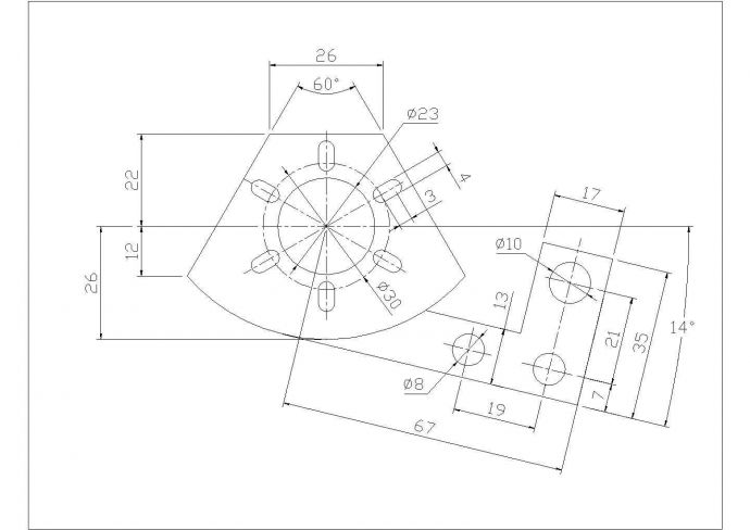 某机械制图CAD完整平立面构造设计图纸_图1