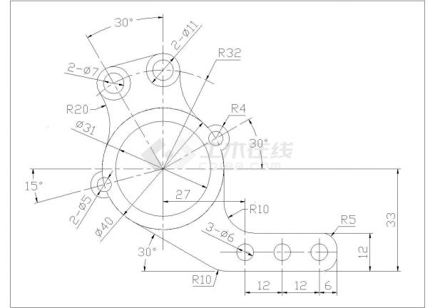 某机械制图CAD平面构造详细设计图-图一