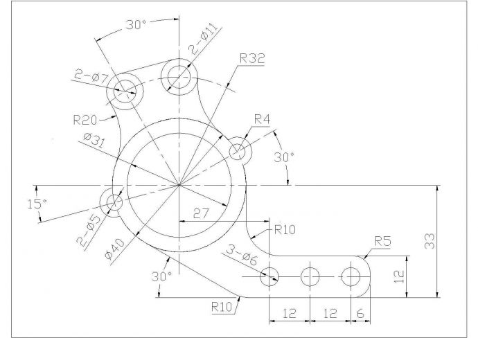 某机械制图CAD平面构造详细设计图_图1