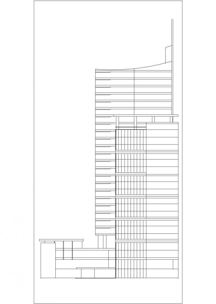 1.6万平米26层框架结构商业写字楼平立剖面设计CAD图纸_图1