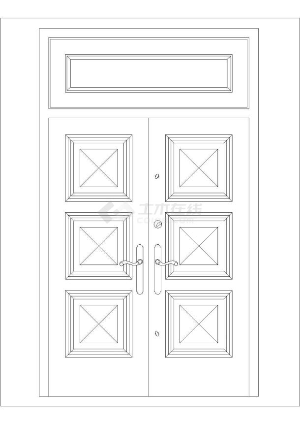 某双扇门CAD大样完整平立剖构造图-图一