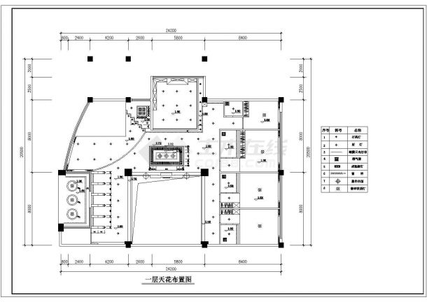 上饶市某别墅装修设计CAD图【含平面图，内局部立面 】-图二