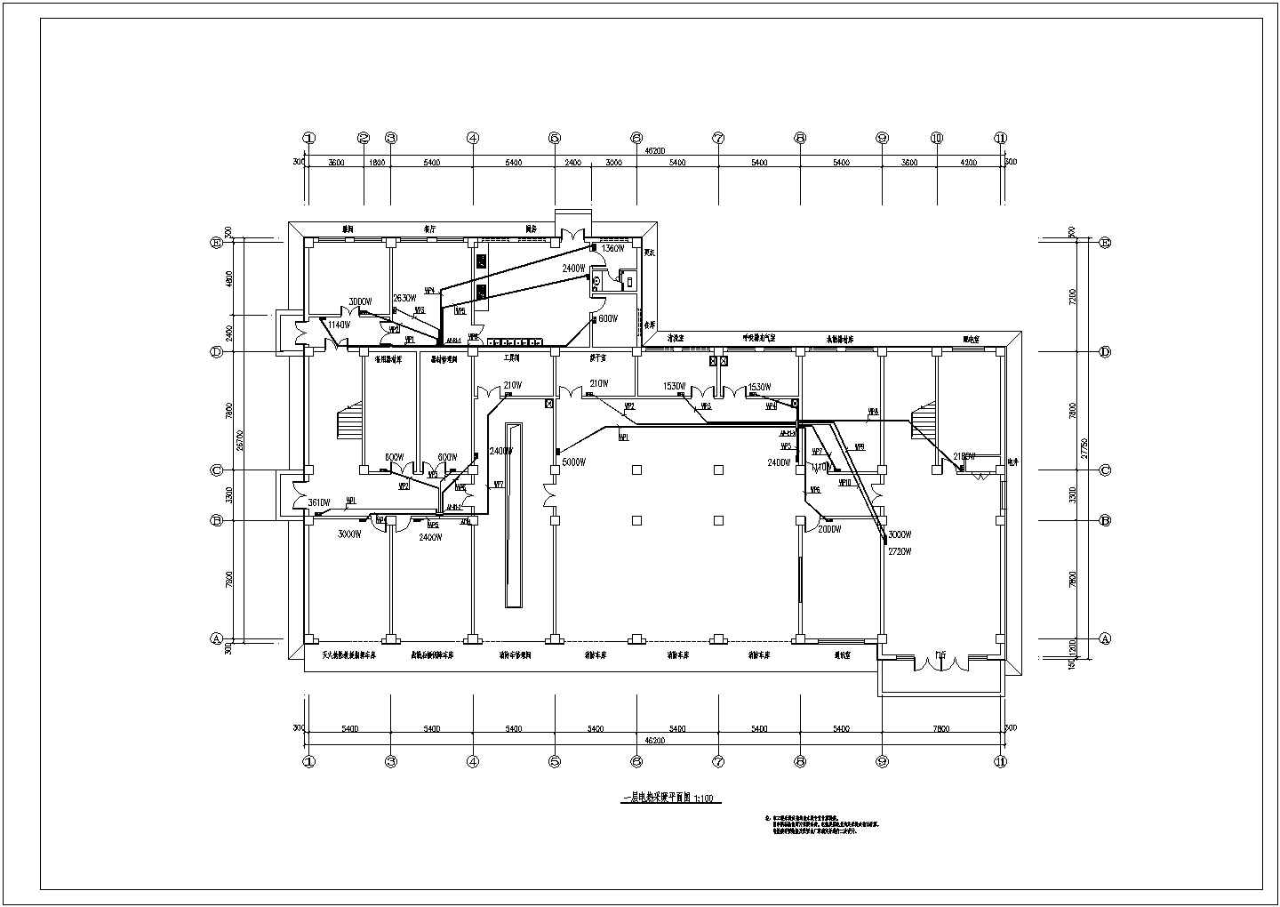 三层消防站电气设计强弱电全套CAD图纸