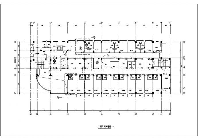 某医院二层立面索引图CAD设计节点完整图_图1