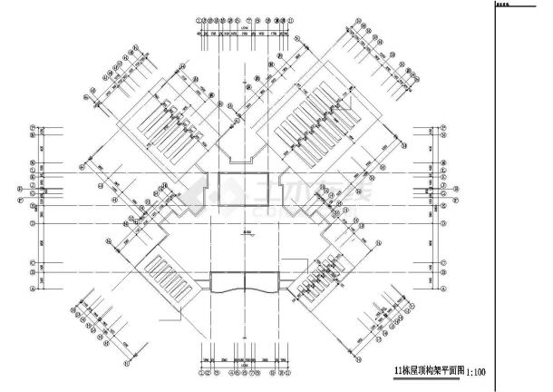 金华市山翠花园小区三栋11层框架结构住宅楼全套平立面设计CAD图纸-图一