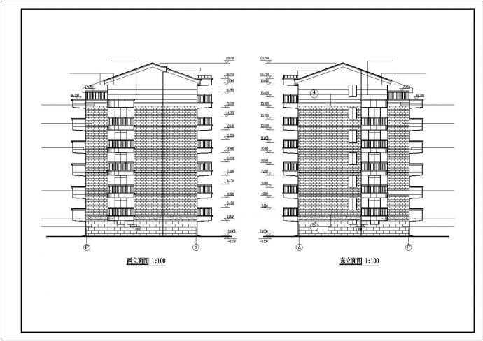 2900平米左右6层砌体结构住宅楼建筑设计CAD图纸（含架空层）_图1