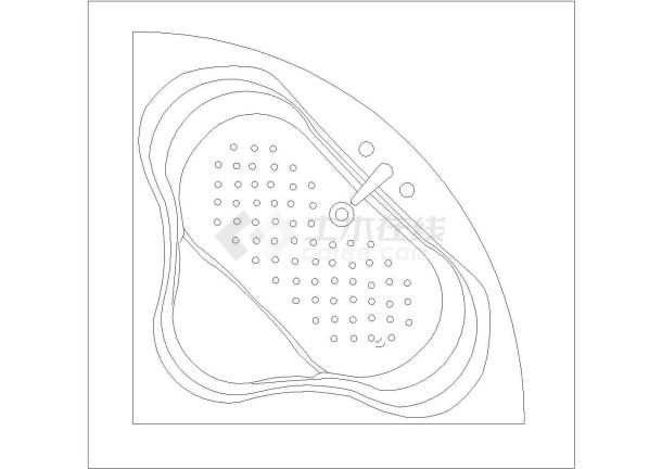 某浴缸CAD大样节点剖面设计图-图一