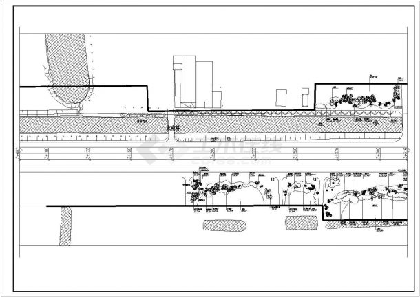 中铁交建施工设计某城市道路B标段绿化竣工CAD图-图一