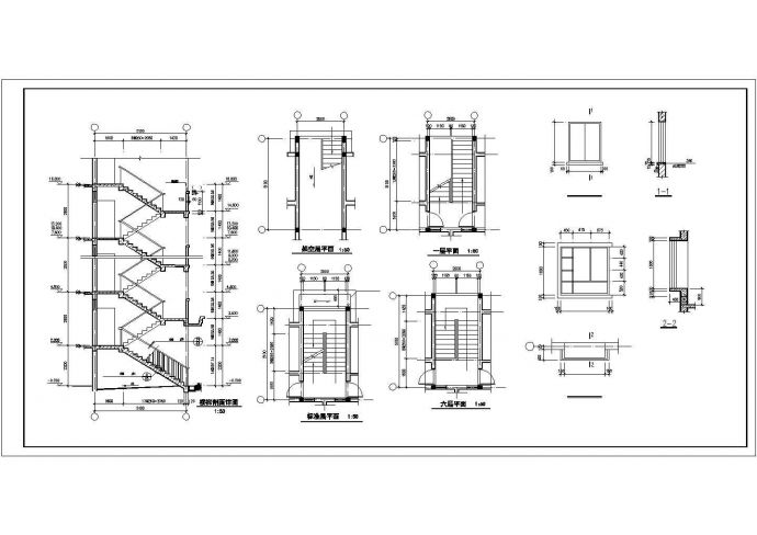 沈阳某企业家属院3100平米6层砖混结构住宅楼全套建筑设计CAD图纸_图1