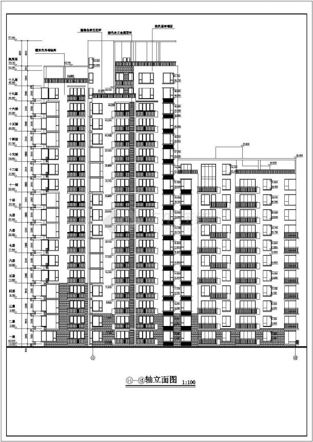 某居住区1.2万平米18层框剪结构住宅楼全套建筑设计CAD图纸-图二