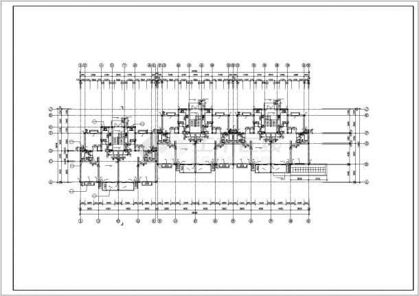 3400平米6层砖混结构住宅楼平立剖面设计CAD图纸（含地下室层）-图一