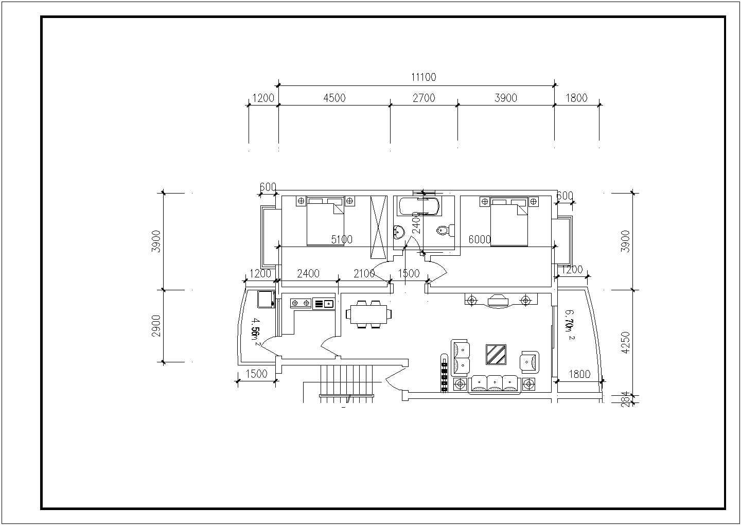 南京某新建小区85-135平米热门户型设计CAD图纸（共22张）