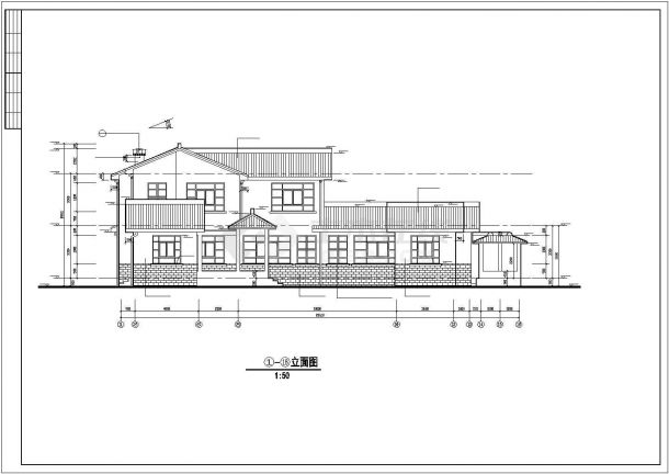 某两层传统经典别墅建筑方案规划详图-图二