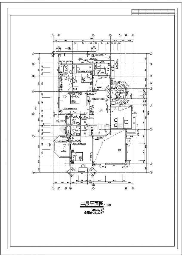 尖顶别墅建筑施工方案框架基础详图带效果图-图二