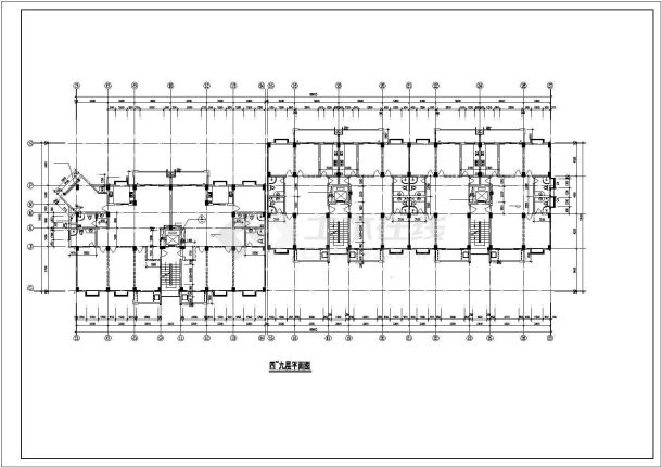 某小区6500平米11层框混结构沿街商住楼建筑设计CAD图纸（1-2层商用）-图一