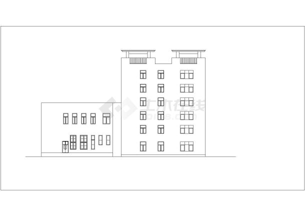 多间简约宾馆建筑设计CAD套图-图二