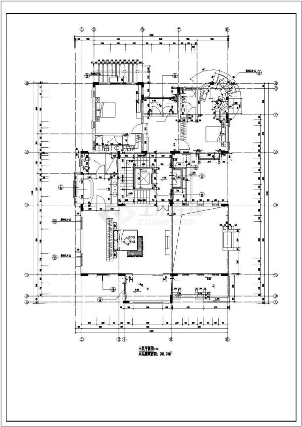 某地区私人别墅的建筑平面方案详图-图二