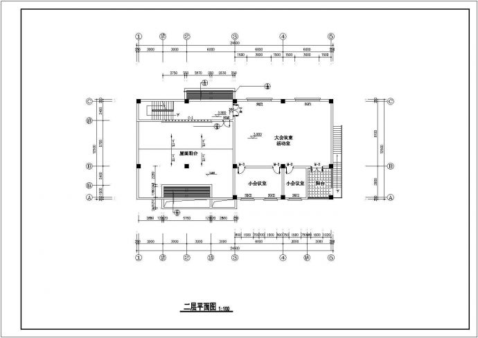 某休闲山庄530平米2层砖混结构休闲别墅全套建筑设计CAD图纸_图1