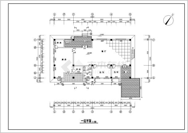 某休闲山庄530平米2层砖混结构休闲别墅全套建筑设计CAD图纸-图二
