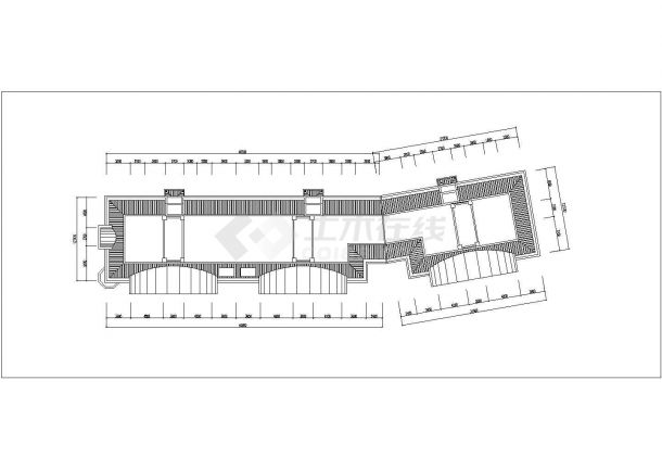 长沙兴福佳苑小区6层砖混结构住宅楼平立面设计CAD图纸（每层770平）-图一