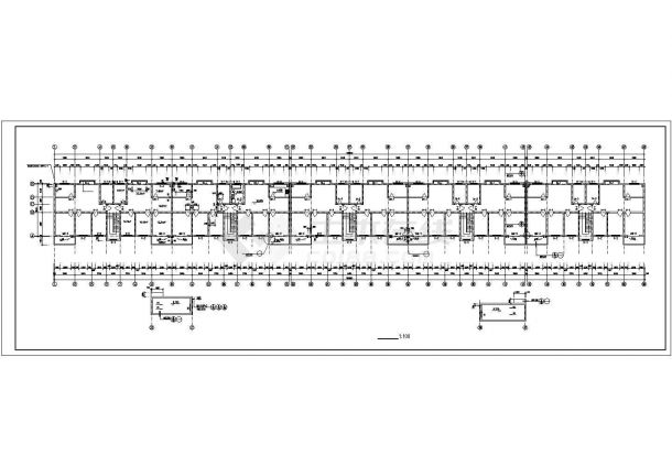 4300平米6层框混结构商住楼全套建筑设计CAD图纸（1-2层商用）-图二